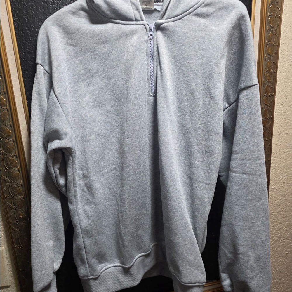 Gray Quarter-Zip Hoodie NWOT